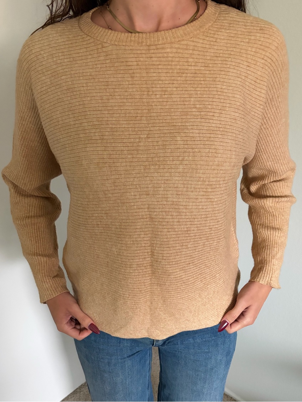 Camel Ribbed Sweater